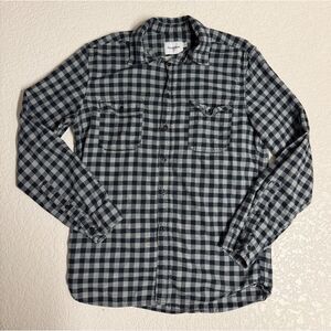 Goodfellow & Co Men's Medium Black Gray Buffalo Plaid Flannel Button Up Shirt